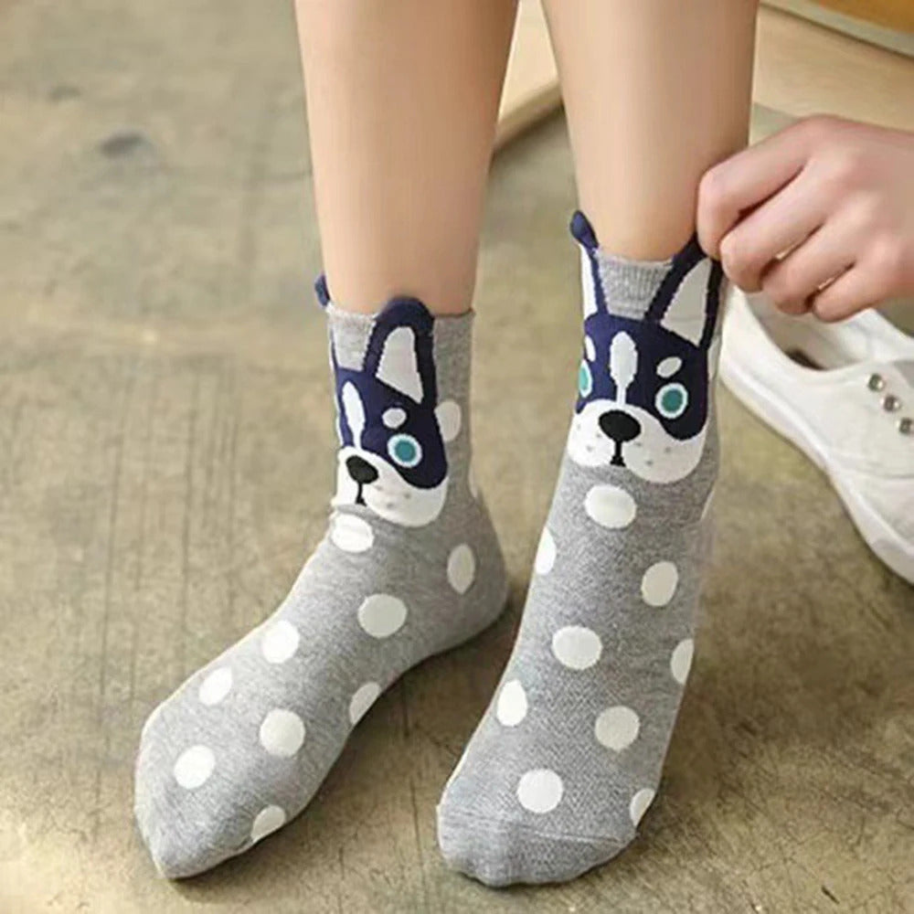 Women Animal Cotton Socks Autumn Winter High Quality Casual Tube Socks Female Ladies Lovely Cartoon Socks