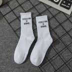 Simple European and American street letters white men's and women's socks sports hip hop college style socks