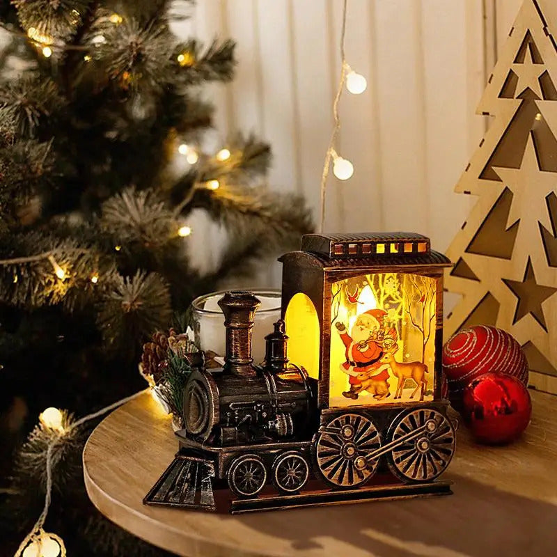 $10 christmas gifts Christmas Train Decor Light Up Retro Christmas Train Figurine Holiday Decor Battery-Operated LED Christmas Train For Parties