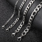 christmas gifts 3/5/7/9mm Gold Silver Color Bracelet Curb Chains Link Men link Chain Stainless Steel Male Female Accessories Fashion DKBM171A