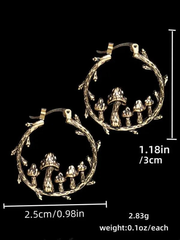 $10 christmas gifts Hollow Out Mushroom Design Dangle Earrings,  New Style Jewelry for Women & Girls for Party, Daily Clothing Decor, Trendy All-mat