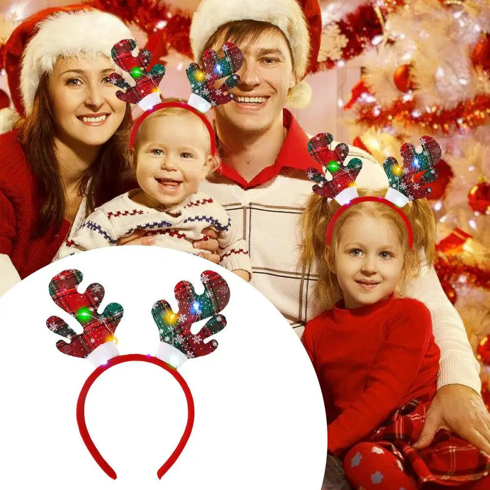 $10 christmas gifts Lighted Christmas Headwear Cartoon Holiday Lighted Headbands Cute Christmas Costume Headwear Photography Fancy Headpieces For