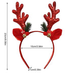 $10 christmas gifts Christmas Deer Antlers Headband Cute Reindeer Antlers Headband Glitter Antlers Plush Ears Bell Head Buckle Christmas Ornament