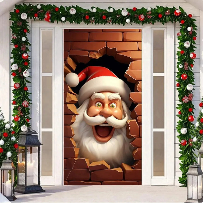 $20 christmas giftsSanta Door Cover Decoration Tapestry Holiday Party Door Curtain Tapestry Door Cover Christmas Decoration Party Flag Streamers