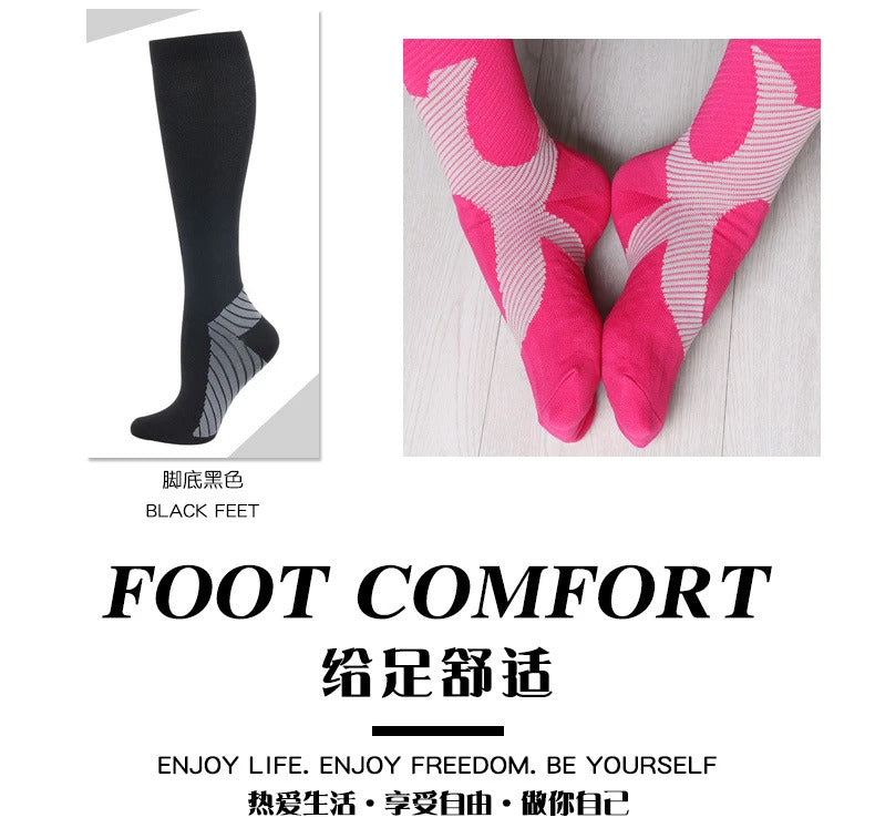 Compression Stockings Outdoor  Men's Women's Socks  Basketball Bicycle Sock Printed Sports Natural Walking