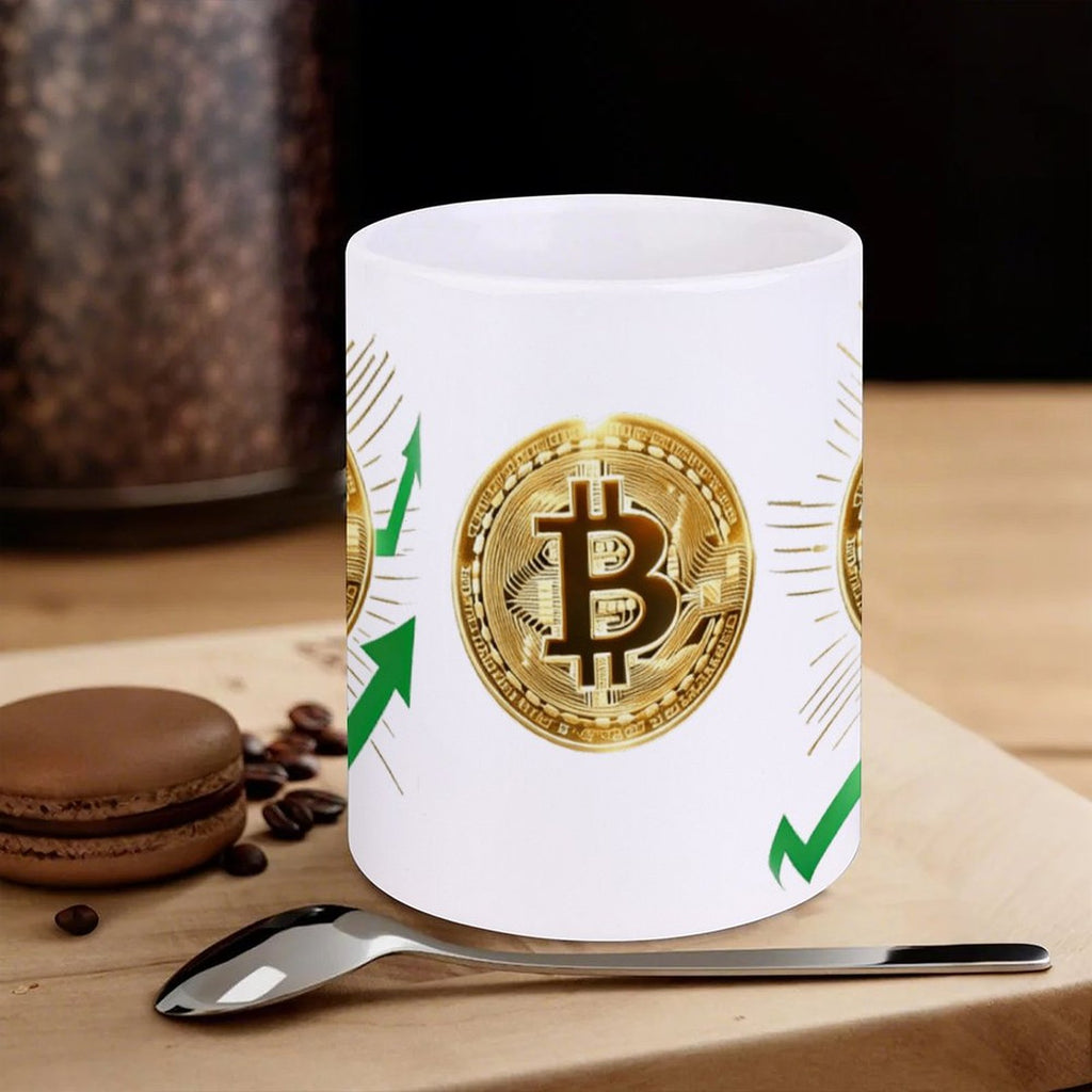 Bitcoin Themed Mug Personalized Custom Coffee Mug with Bitcoin Pattern for Crypto Enthusiasts Gift