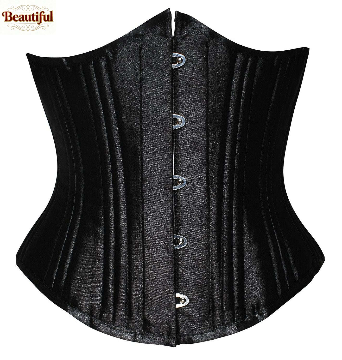 Plus Size Gothic Corset Underbust Bustier Top 26 Steel Bones Hourglass Corset Corselet Steampunk Slimming Waist Belt Body Shaper