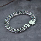 $10 christmas gifts Never Fade Stainless Steel Vikings Bracelets For Men Blank Color Punk Curb Cuban Link Chain Bracelets with gift wooden box