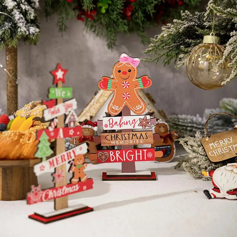 $10 christmas gifts New Gingerbread Christmas Decorations Sign Wood Christmas Table Decor Christmas Sign Decor Table Centerpieces Rustic Sign Craft