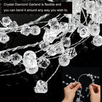 Christmas Bead Garland Christmas Garland Artificial Pearls Beads 3.6 Ft Clear Acrylic Crystal Beads Branch String Garland For