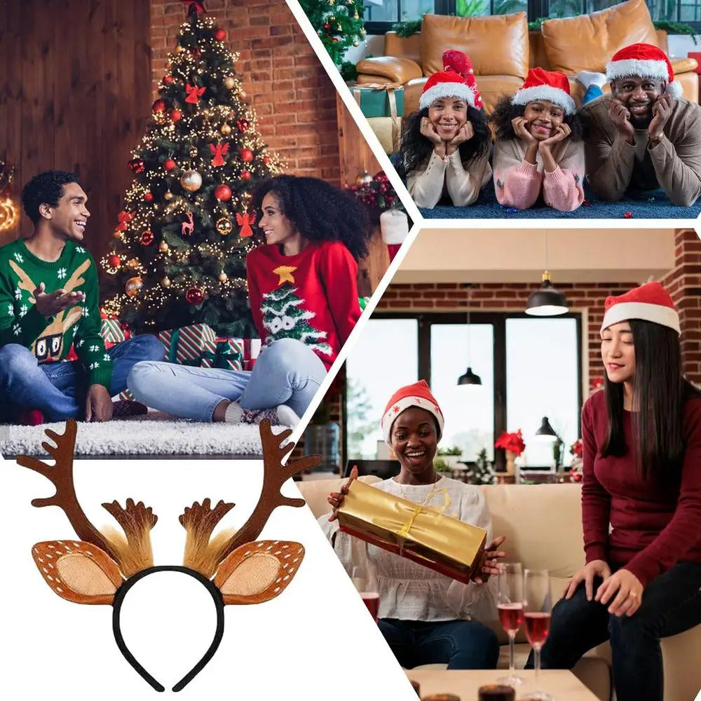 $10 christmas gifts Reindeer Ears Headband Cute Realistic Deer Antlers Headband Animal Ears Headband For Cosplay Deer Costume Christmas Accessories