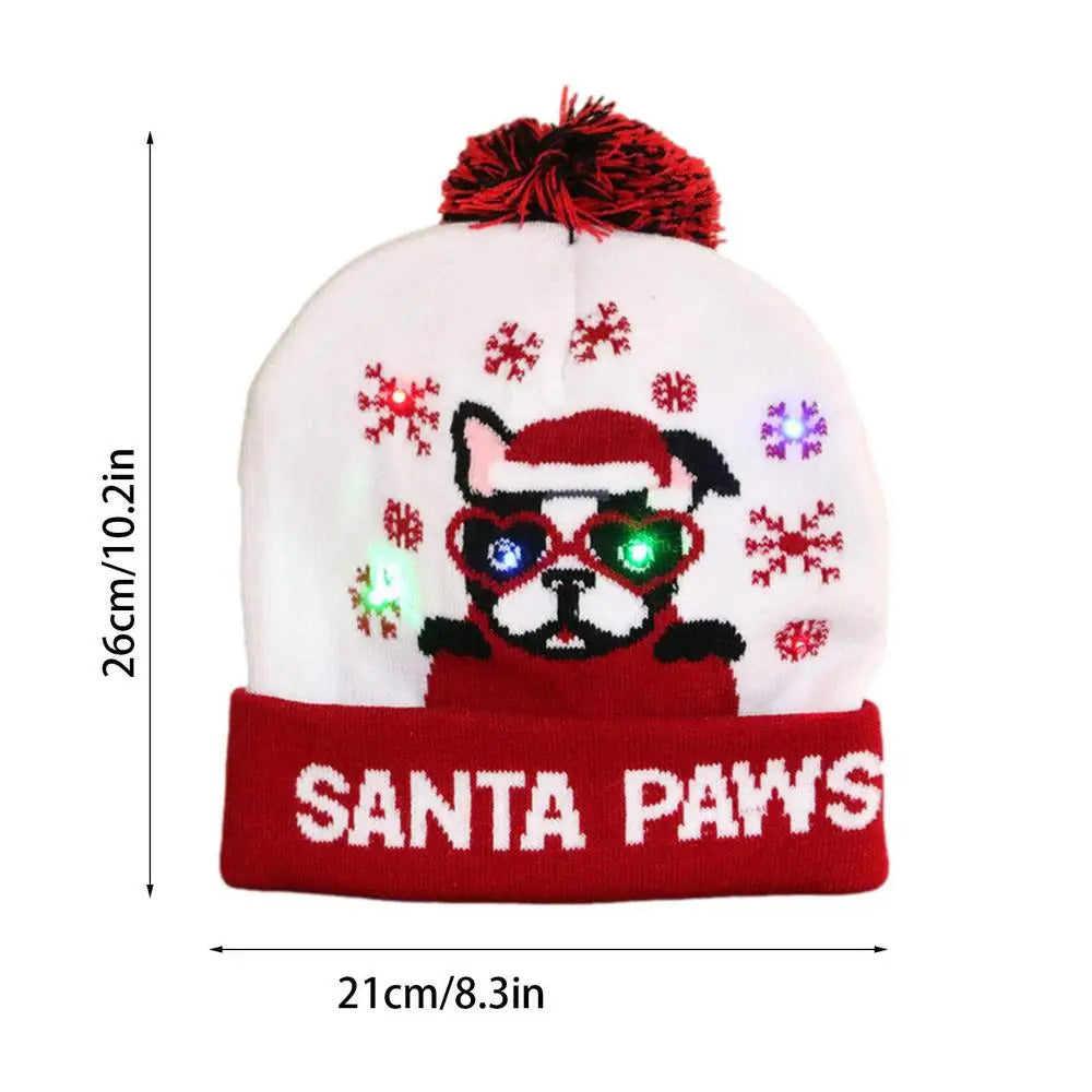 $10 christmas gifts Christmas LED Christmas Beanie Hat Winter Warm With Poms Outdoor Light Up Hat Unisex Flashing Caps For Home Party $10 gift ideas