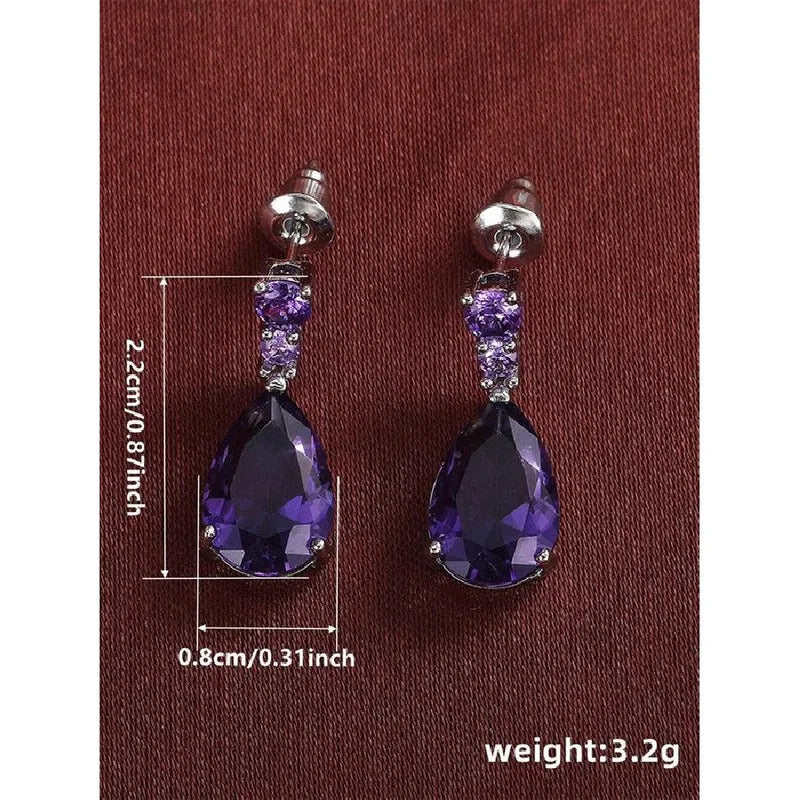 $10 christmas gifts Water Drop Shaped Rhinestone Decor Dangle Earrings (1 Pair), Fashion Jewelry for Party, Daily Clothing Decor, Trendy Wedding Ann