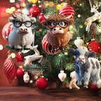 2025 xmas ornament Cartoon Cow Christmas Tree Ornament Creative Cute Car Pendant Atmosphere Decoration Hanging Pendant Home Tree Decor Accessories