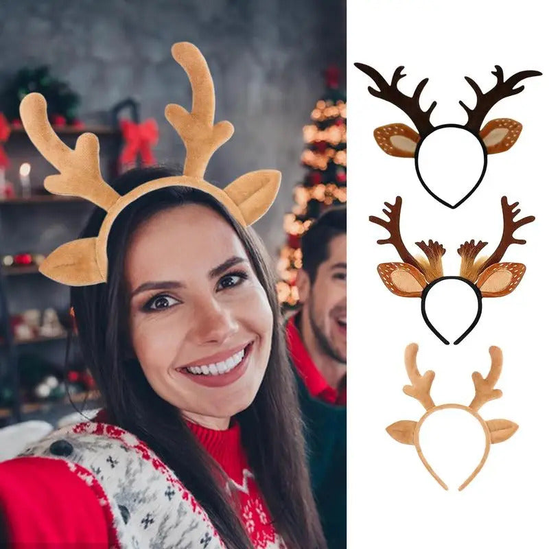 $10 christmas gifts Reindeer Ears Headband Cute Realistic Deer Antlers Headband Animal Ears Headband For Cosplay Deer Costume Christmas Accessories