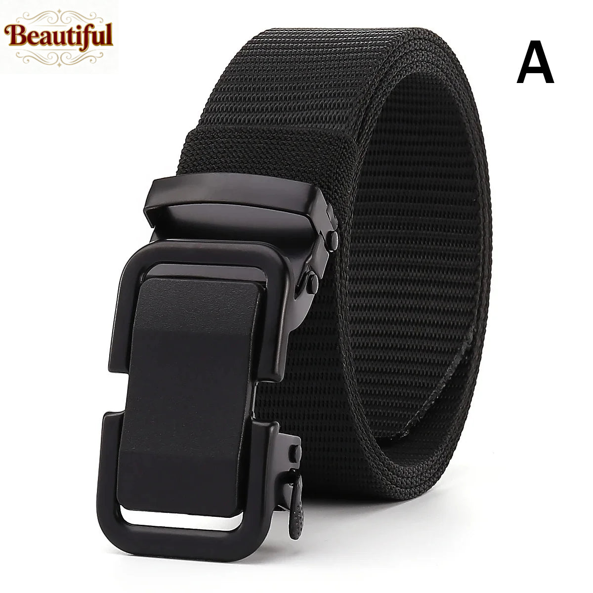 High-End Elastic Waistband Canvas Nylon Tactical Woven Belt for Men