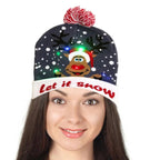 $10 christmas gifts Christmas LED Christmas Beanie Hat Winter Warm With Poms Outdoor Light Up Hat Unisex Flashing Caps For Home Party $10 gift ideas