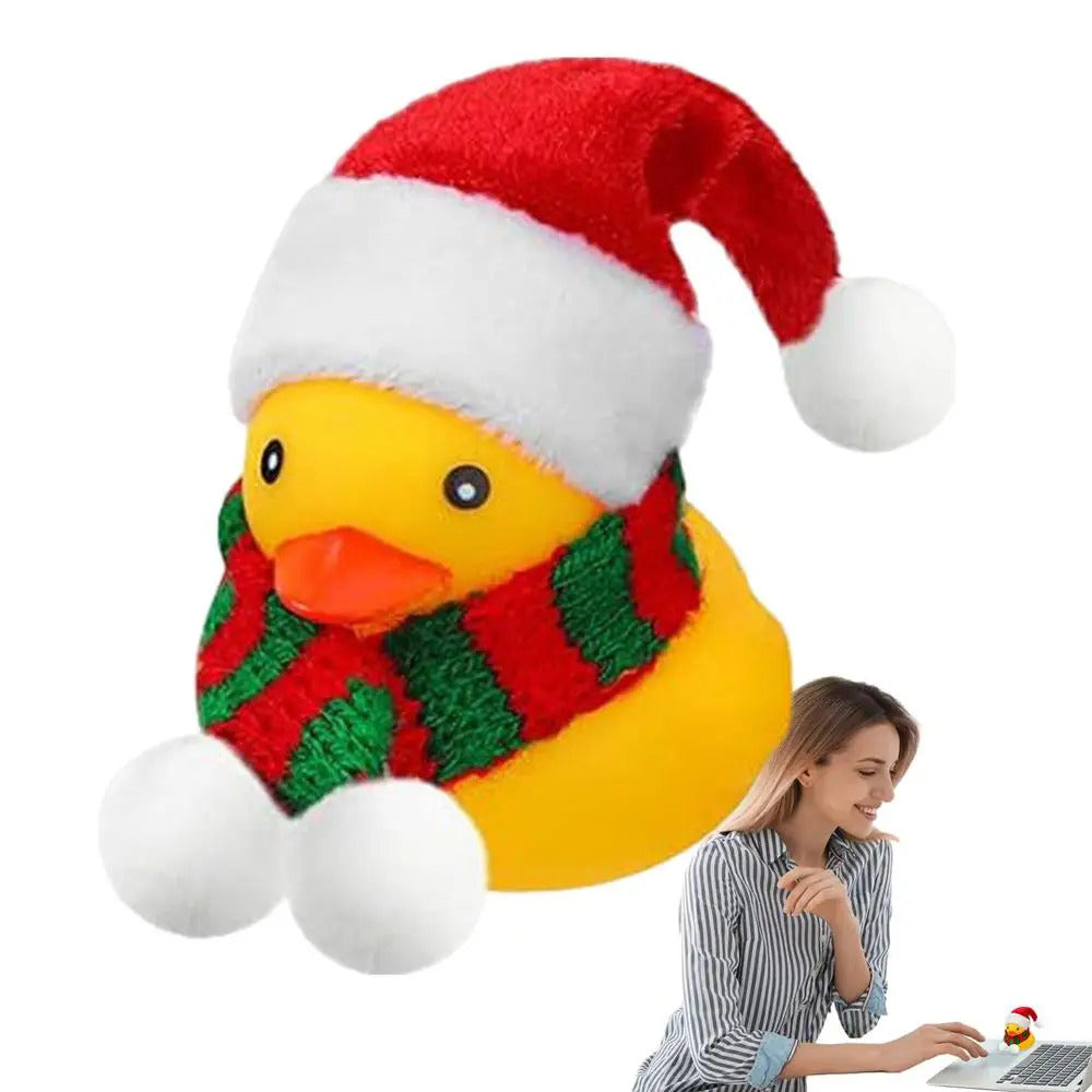$10 christmas gifts Christmas Ducks Yellow Duck With Christmas Hat And Scarf Squeeze Squeaky Duck Miniature Bath Toys $10 gift ideas