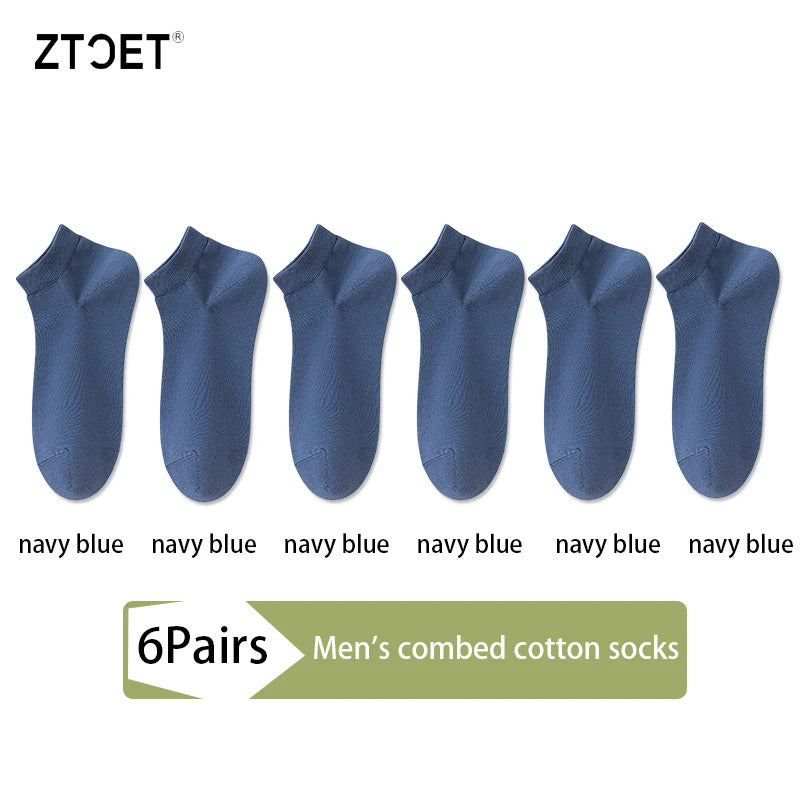 High Quality Men Combed Cotton Socks Short Breathable Odor proof and antibacterial Business Spring Summer for Male sock