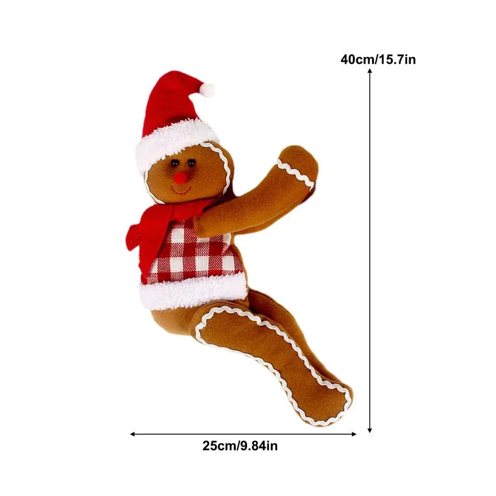 $10 christmas gifts Gingerbread Man Tree Topper Cute Christmas Tree Decor Small Doll Pendant Decorative Gingerbread Figurines Ornaments for Winter