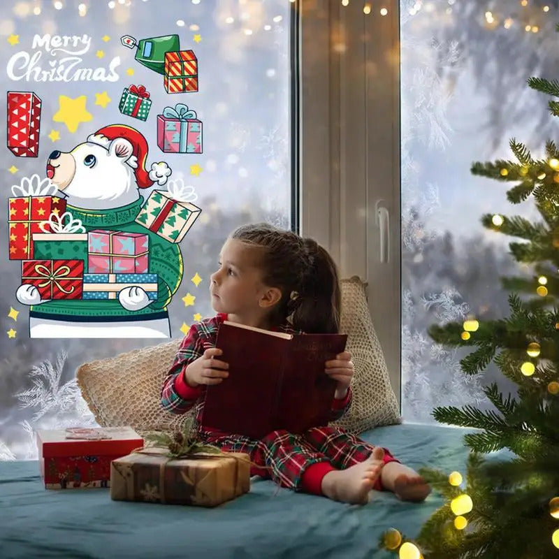 $10 christmas gifts Window Decals For Christmas Winter Snowflake Static Clings Christmas Ambience Window Decor Accessories For Tiles Household