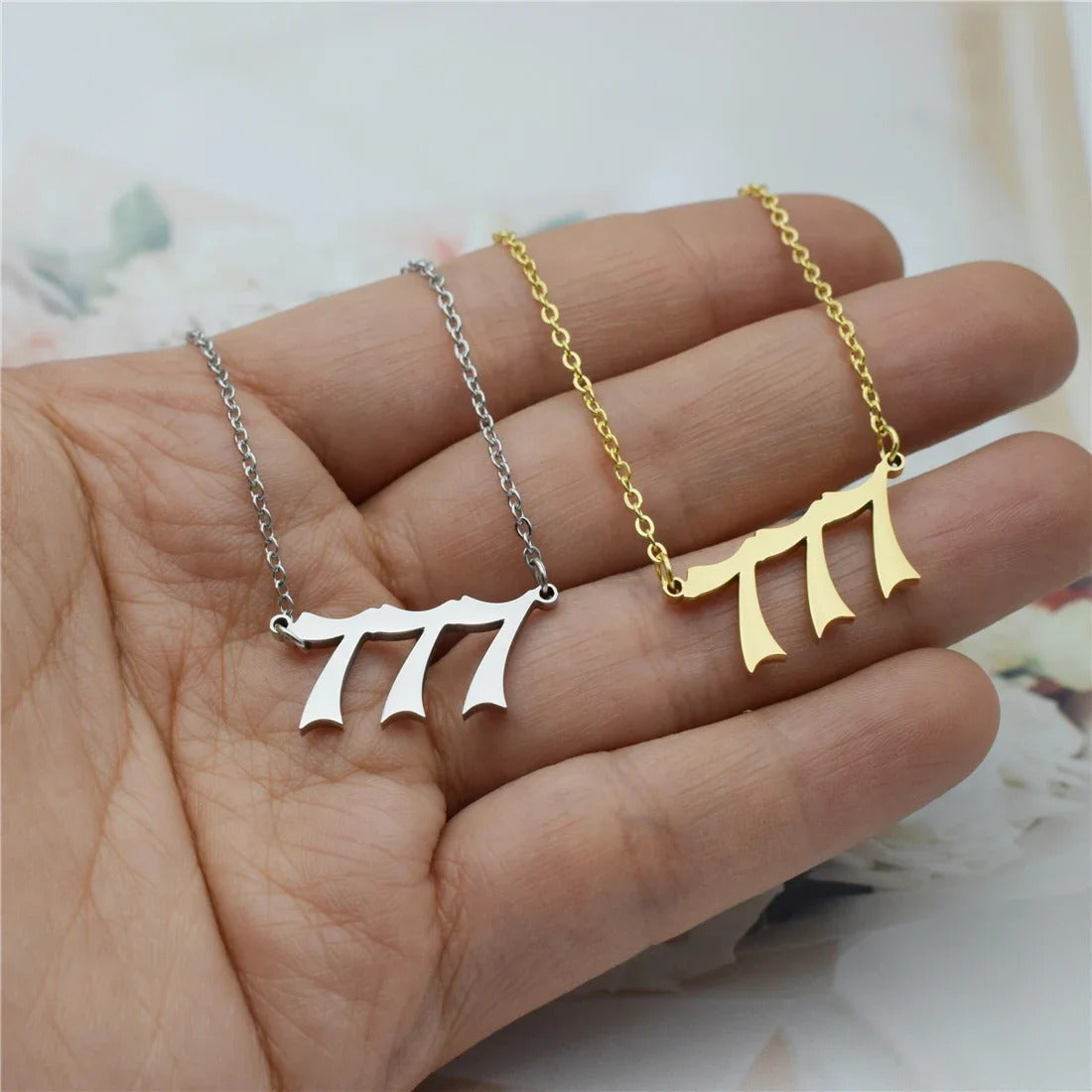 $10 christmas gifts Angel Number 1111 Necklace For Women 111 222 333 444 777 Stainless Steel Choker Chain Jewelry Best Friends Birthday Gift BFF
