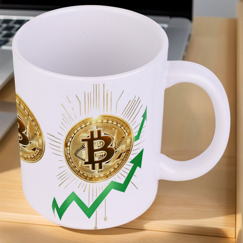 Bitcoin Themed Mug Personalized Custom Coffee Mug with Bitcoin Pattern for Crypto Enthusiasts Gift