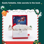 $10 christmas gifts Pop Up Keychain Folding Book Pop Up Toy For Christmas Backpack Charm Creative Christmas Tree Ornaments 3D Christmas Scene Books