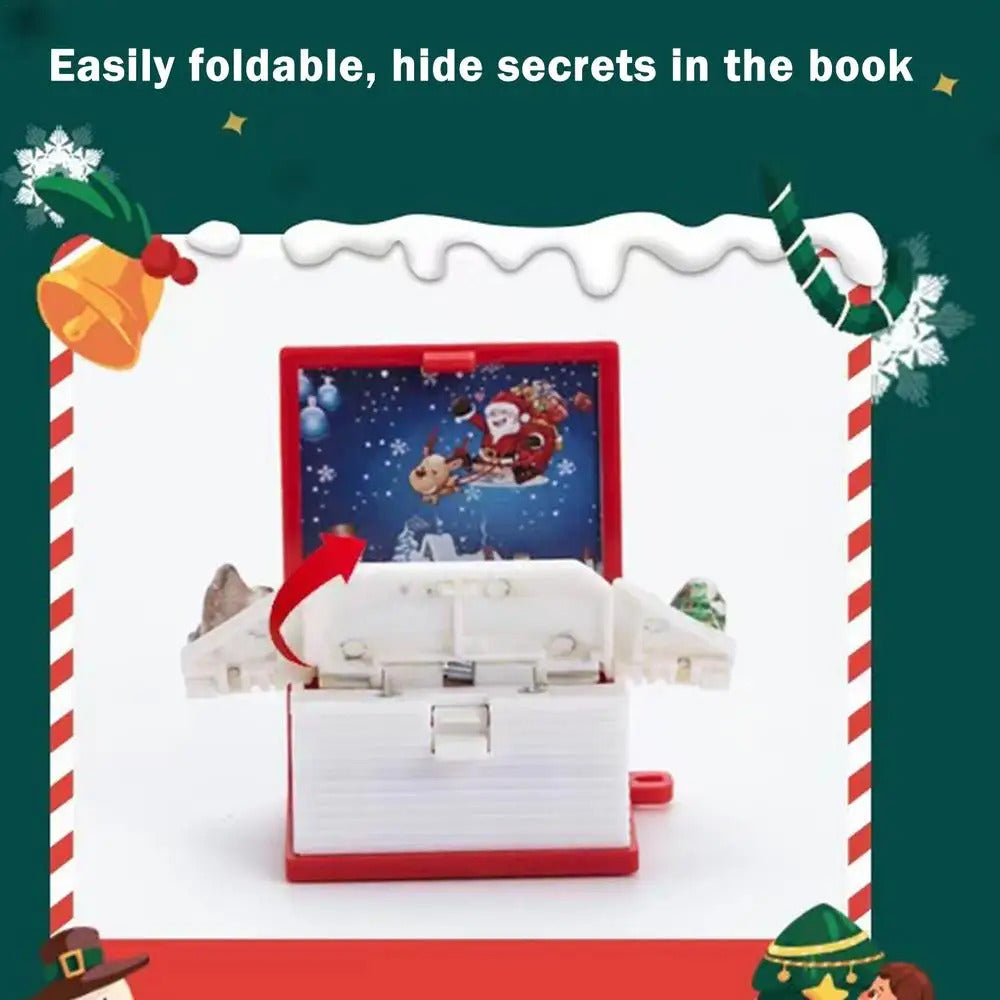 $10 christmas gifts Pop Up Keychain Folding Book Pop Up Toy For Christmas Backpack Charm Creative Christmas Tree Ornaments 3D Christmas Scene Books
