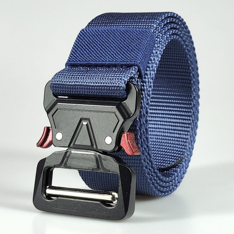Casual Nylon Buckle Belt for Men and Women for Outdoor Sports and Security Red-eared Climbing Belt