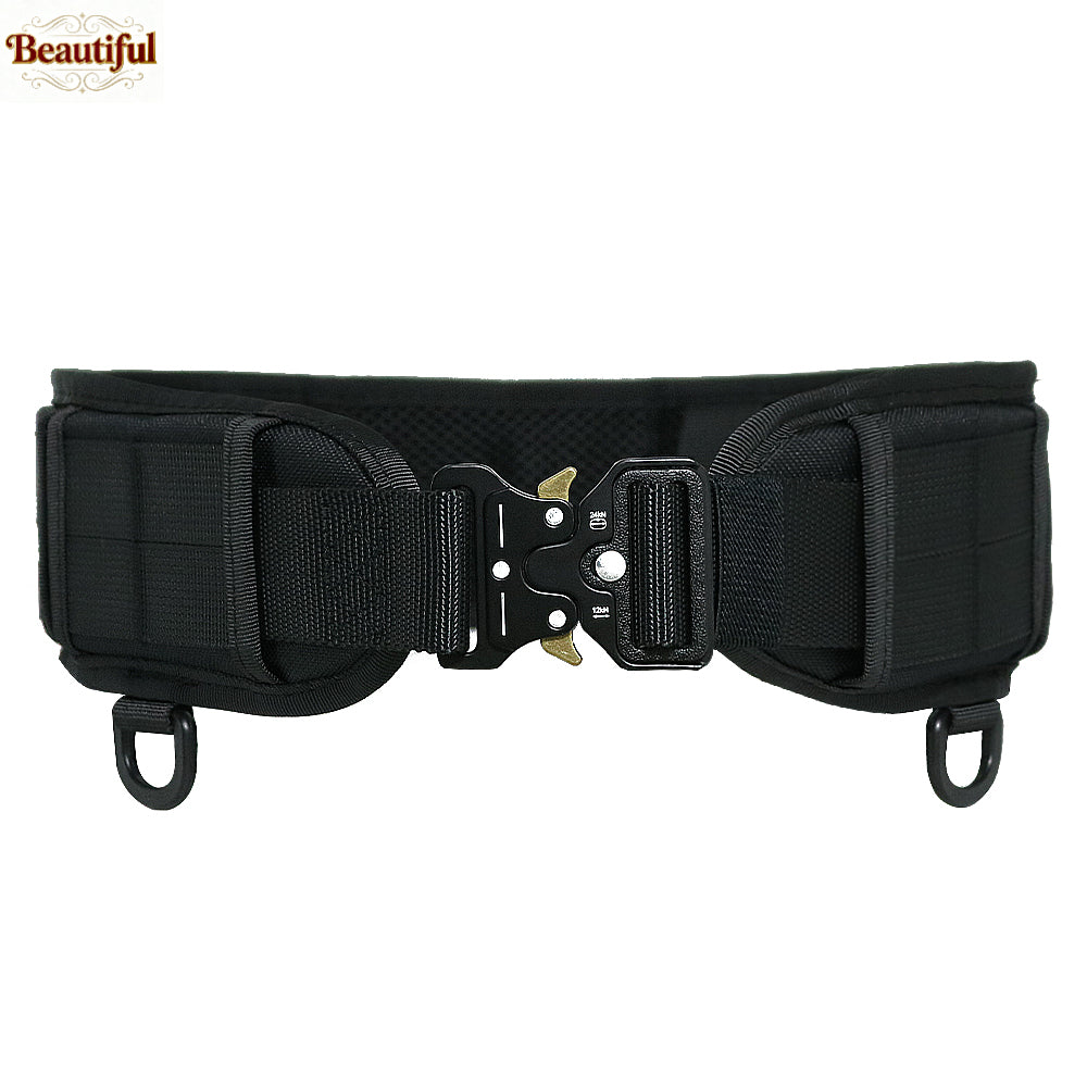 Tactical MOLLE Battle Belt for Men Adjustable Padded Waistband with Quick Release Buckle Duty Belt for Hunting, Paintball
