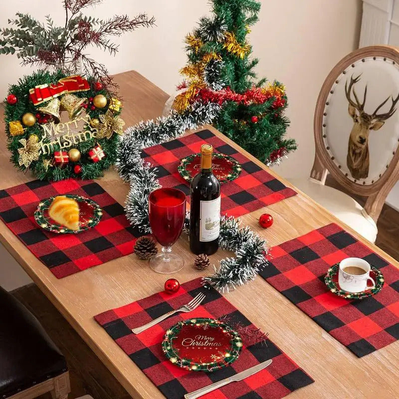 $10 christmas gifts Merry Christmas Party Disposable Paper Plate Tableware Napkins Tablecloth Christmas Decor For Home New Year 2025 $10 gift ideas