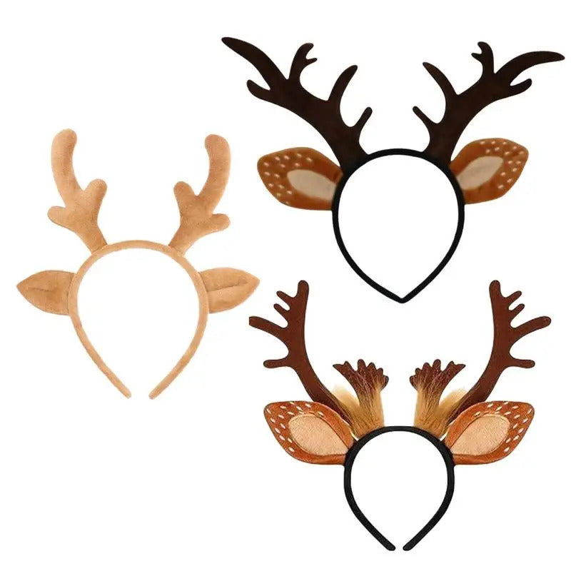 $10 christmas gifts Christmas Headband Women Antler Headband Christmas Festive Reindeer Antler Headband for Women Plush Christmas Hair Accessory