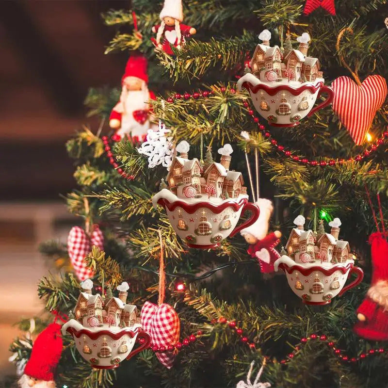 $10 christmas gifts Christmas Snow House Pendant Decoration Tree Pendant Snow House Acrylic Ornament 2D Art Keychain Pendant Seasonal Decor Backpack