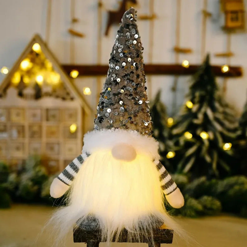 $10 christmas giftsChristmas Decoration Long Bearded Gnome with Lights Rudolph Doll LED Glowing Christmas Gnome Sweden Tomte Santa Elf Doll