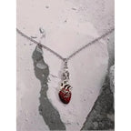 $10 christmas gifts Punk Style Bat & Heart Design Pendant Necklace, Fashion Jewelry for Party, Daily Clothing Decor, Trendy All-match & Exquisite Je