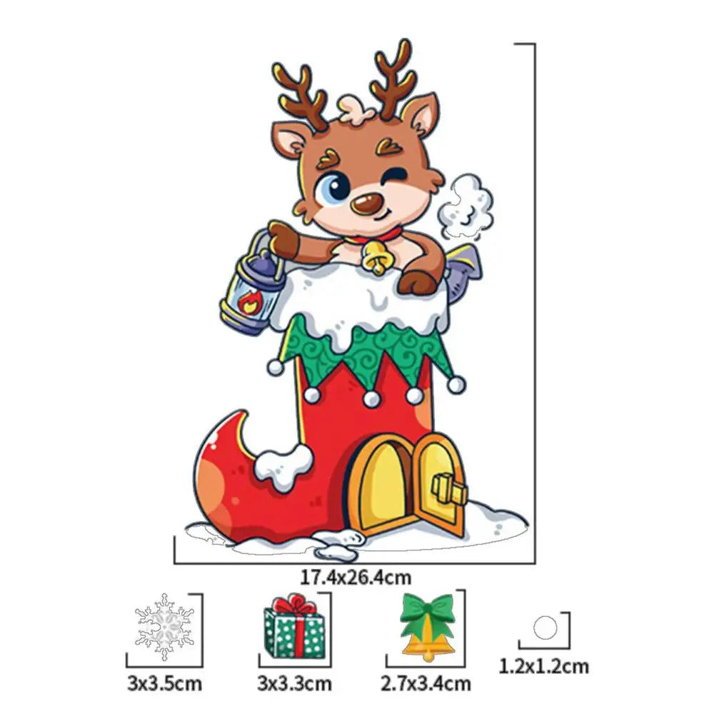 Christmas Window Clings Christmas Theme Decor Static Decals Home Decor Products For Glass Doors Window Household Appliances