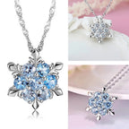 $10 christmas gifts 1pc Snowflake Party Necklace Women Elegant Chic Pendant Crystal Rhinestone Necklaces Pendants Christmas Decorations