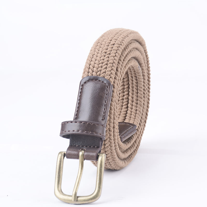 Vintage Elastic Wax Rope Belt for Men High Quality with Alloy Buckle