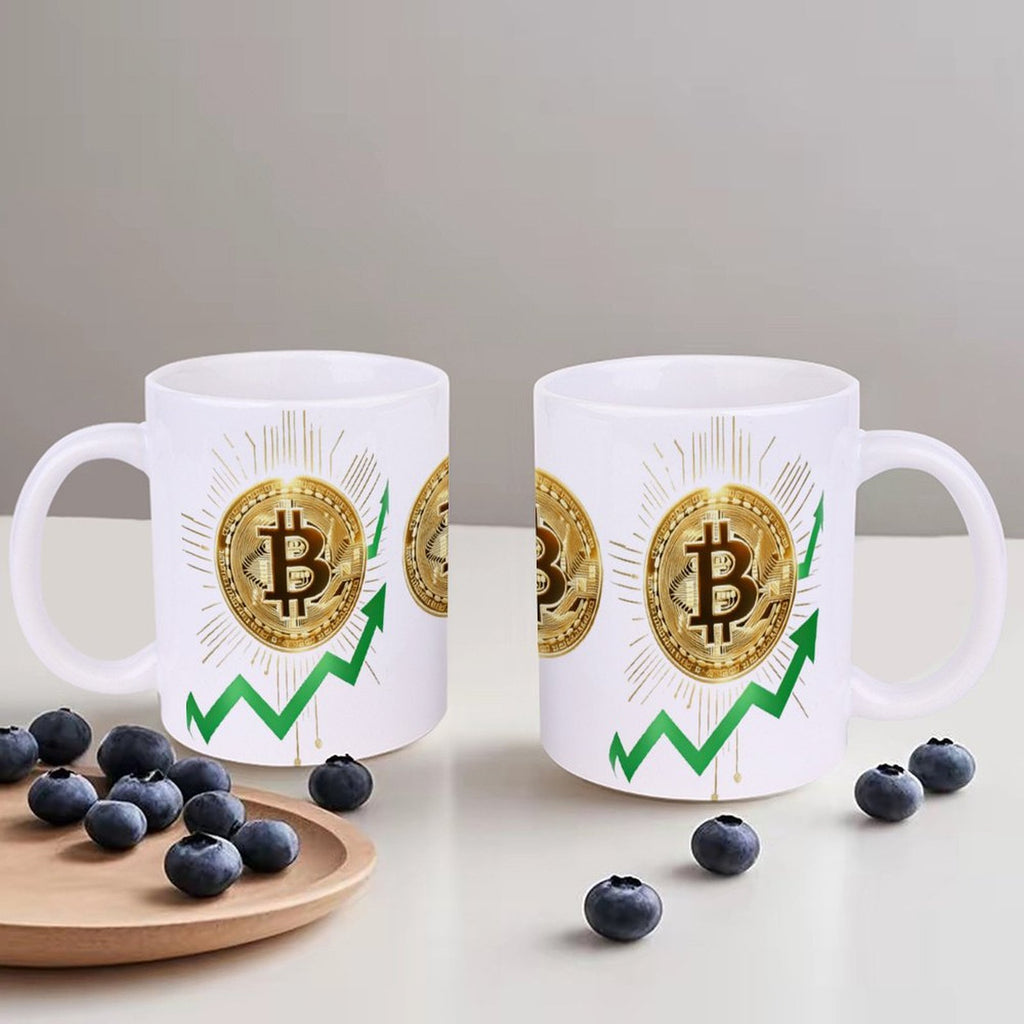 Bitcoin Themed Mug Personalized Custom Coffee Mug with Bitcoin Pattern for Crypto Enthusiasts Gift