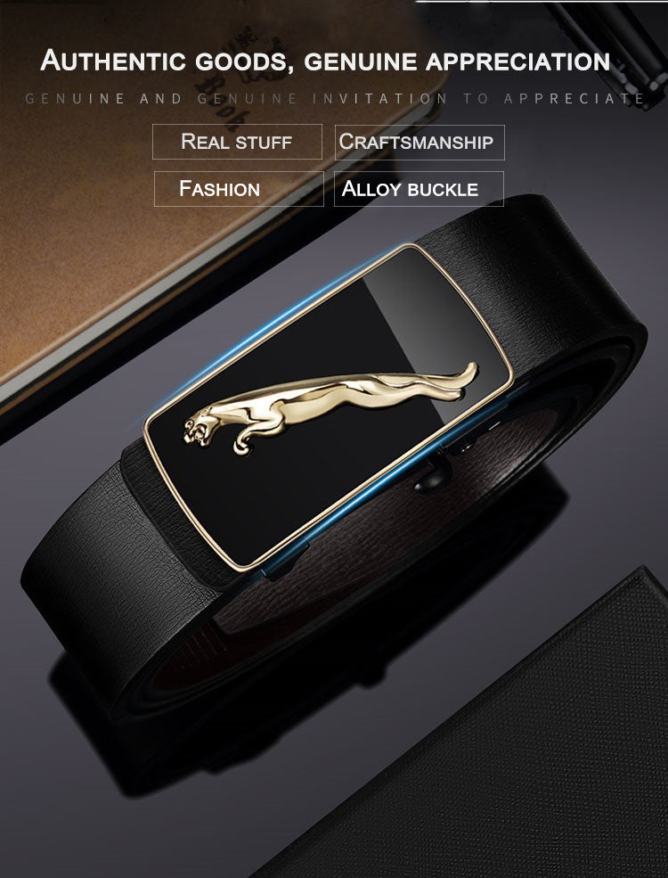 Fashion Casual Belts Leather Men Trendy Pants Genuine Mens Leather Belts Alloy Automatic Buckle Belt