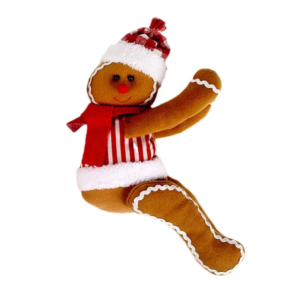 $10 christmas gifts Gingerbread Man Tree Topper Cute Christmas Tree Decor Small Doll Pendant Decorative Gingerbread Figurines Ornaments for Winter