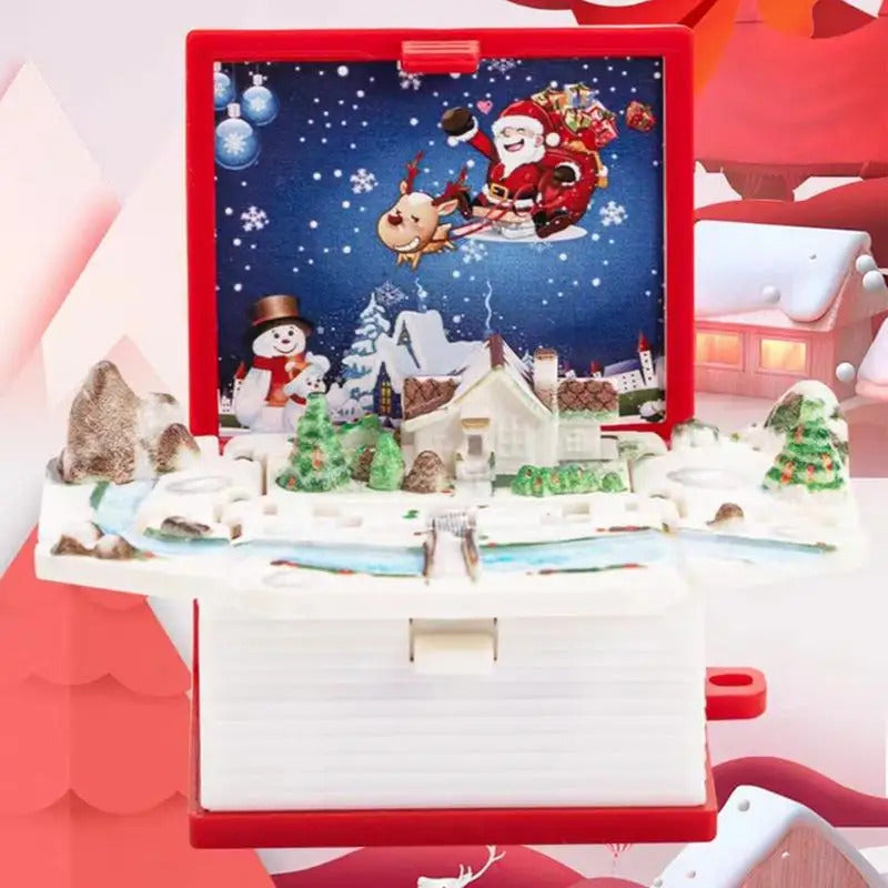 $10 christmas gifts Pop Up Keychain Folding Book Pop Up Toy For Christmas Backpack Charm Creative Christmas Tree Ornaments 3D Christmas Scene Books