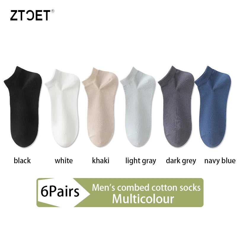 High Quality Men Combed Cotton Socks Short Breathable Odor proof and antibacterial Business Spring Summer for Male sock