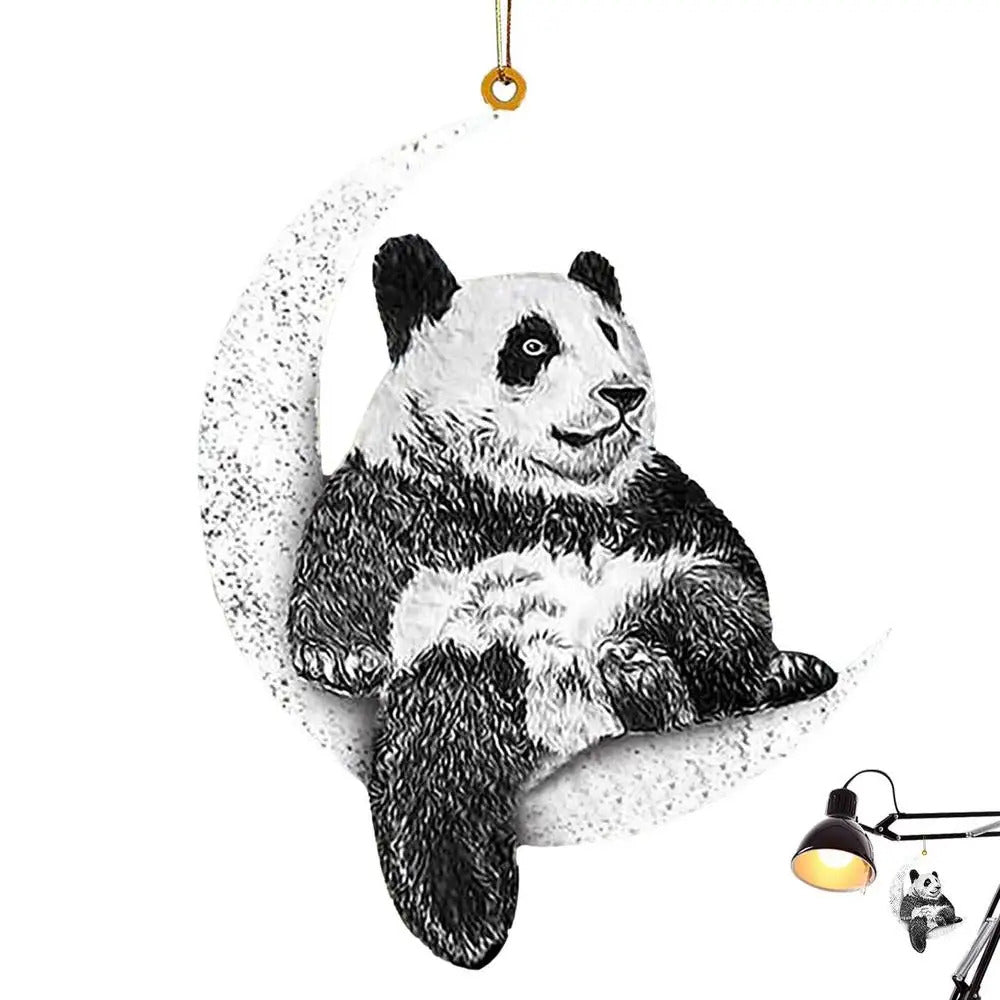 $10 christmas gifts Christmas Tree Decorations Animal Hanging Ornament Sitting On The Moon Animal Pendants Car Rearview Mirror Hanging Ornaments