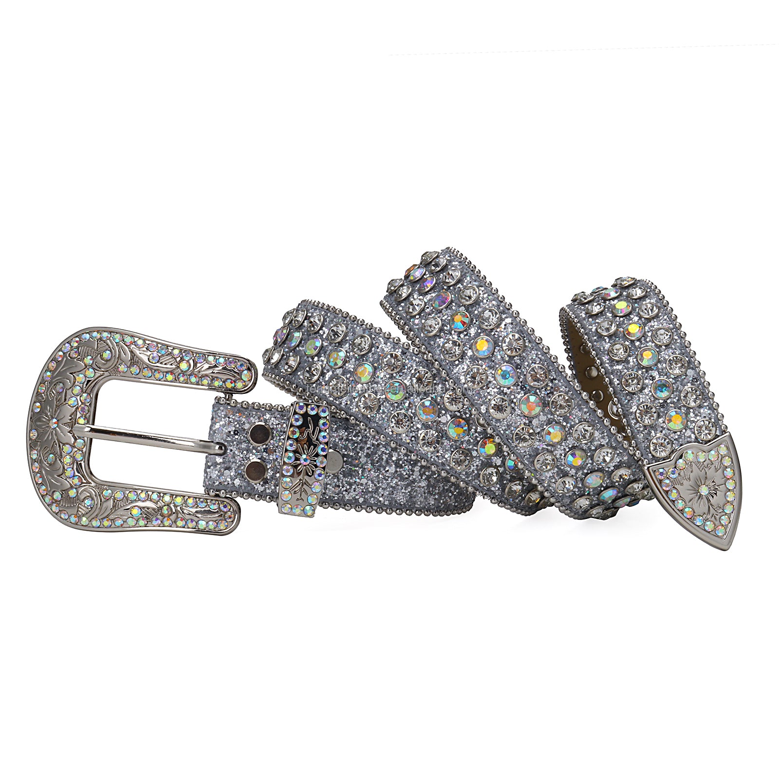 Floral Buckle Western Rhinestone Belt Man Designer BB Diamond Studded Leather Waist Belt Strap Cinturon De Diamantes