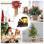 $10 christmas gifts Christmas Train Decor Light Up Retro Christmas Train Figurine Holiday Decor Battery-Operated LED Christmas Train For Parties