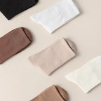 Cotton Socks Women Seamless Soft Crew Socks Medium Tube Long Loose Casual Solid Color Anti-Pilling Breathable