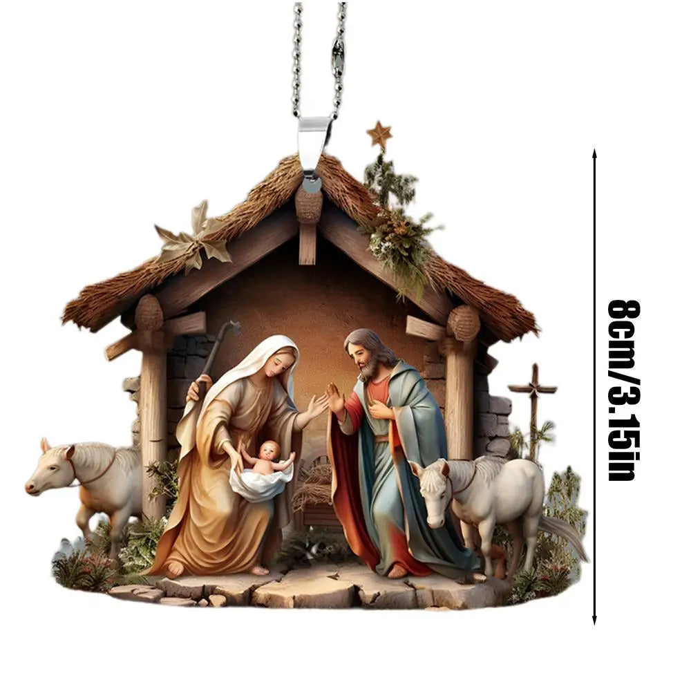 $10 christmas gifts 2D Christmas Nativity Scene Ornaments Nativity Scene Christmas Tree Decoration Nativity Scene Christmas Tree Decoration Acrylic