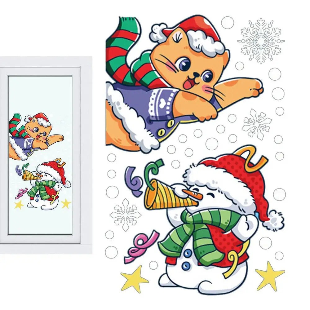 Christmas Window Clings Christmas Theme Decor Static Decals Home Decor Products For Glass Doors Window Household Appliances